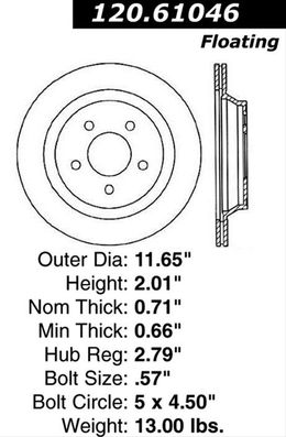 CEB-120-61046, Centric Premium Brake Rotors for 1994-2004 MUSTANG - 120.61046 في الإمارات, دبي. Condition - new. Price 370 AED. Photo, seller contacts | AUTO.AE