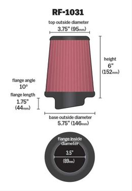 KNN-RF-1031, K&N Universal Performance Air Filters RF-1031 в ОАЭ, Дубай. Состояние - новое. Цена 370 AED. Фото, контакты продавца | AUTO.AE