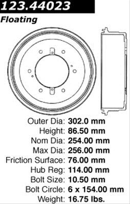 CEB-123-44023, Centric C-Tek Standard Brake Drums for 1985-1993 PICKUP - 123.44023 в ОАЭ, Дубай. Состояние - новое. Цена 130 AED. Фото, контакты продавца | AUTO.AE