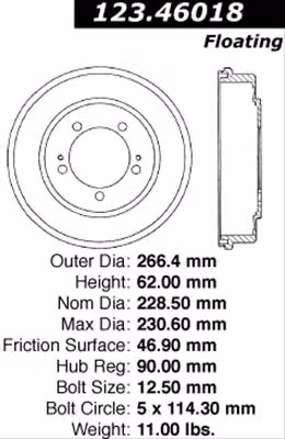 CEB-123-46018, Centric C-Tek Standard Brake Drums 123.46018 in UAE, Dubai. Condition - new. Price 80 AED. Photo, seller contacts | AUTO.AE