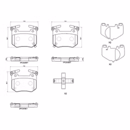 BBO-P30124N, Brembo NAO Ceramic Brake Pads for 2019-2025 G70, 2018-2023 STINGER - P30124N في الإمارات, دبي. Condition - new. Price 520 AED. Photo, seller contacts | AUTO.AE