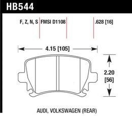 HB544N.628, HAWK HB544N.628 Brake Pads HP Plus Rear VW Golf GTI 2.0 2006-07/AUDI A3 8P/Quattro/TT 8J 2.0T (310mm) in UAE, Dubai. Condition - new. Price 850 AED. Photo, seller contacts | AUTO.AE