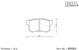 EP322SSY, ENDLESS EP322SSY Rear brake pads HONDA CIVIC Si/CR-V/PRELUDE/ELEMENT/ISUZU AMIGO/AXIOM في الإمارات, دبي. Condition - new. Price 720 AED. Photo, seller contacts | AUTO.AE