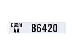 Dubai license plate AA 86420
