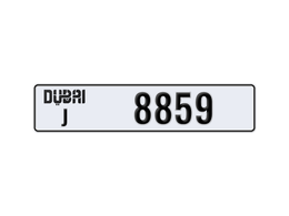 Dubai license plate J 8859