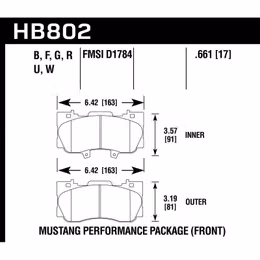 HB802N.661, HAWK HB802N.661 Brake Pads Street HP+ Front FORD Mustang EcoBoost/GT 2015-2019 في الإمارات, دبي. Condition - new. Price 1,050 AED. Photo, seller contacts | AUTO.AE