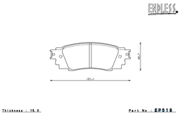 EP518SSS, ENDLESS EP518SSS Rear brake pads TOYOTA GR Yaris MXPA12 (RS) في الإمارات, دبي. Condition - new. Price 860 AED. Photo, seller contacts | AUTO.AE