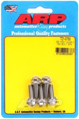721-0750, ARP 721-0750 SAE Bolt Kit 1/4-28 x .750 hex SS bolts в ОАЭ, Дубай. Состояние - новое. Цена 190 AED. Фото, контакты продавца | AUTO.AE
