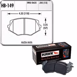 HWK-HB149E-505, Hawk Performance Blue 9012 Racing Brake Pads for 1994-2005 MIATA - HB149E.505 in UAE, Dubai. Condition - new. Price 810 AED. Photo, seller contacts | AUTO.AE