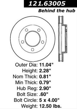 CEB-121-63005, Centric C-Tek Standard Brake Rotors for 1969-1970 DART - 121.63005 in UAE, Dubai. Condition - new. Price 160 AED. Photo, seller contacts | AUTO.AE
