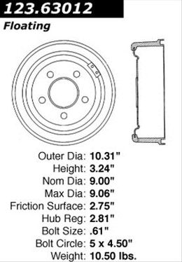 CEB-123-63012, Centric C-Tek Standard Brake Drums 123.63012 in UAE, Dubai. Condition - new. Price 100 AED. Photo, seller contacts | AUTO.AE
