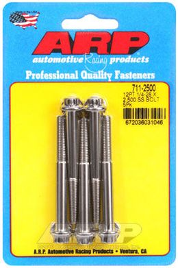 711-2500, ARP 711-2500 SAE Bolt Kit 1/4-28 x 2.500 12pt SS bolts в ОАЭ, Дубай. Состояние - новое. Цена 220 AED. Фото, контакты продавца | AUTO.AE