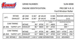 SUM-8908, Summit Racing™ Pro SBF and 303+ Hydraulic Roller Cams SUM-8908 في الإمارات, دبي. Condition - new. Price 1,520 AED. Photo, seller contacts | AUTO.AE