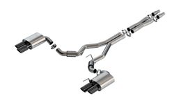 140970BC, BORLA 140970BC Exhaust system Cat-Back ATAK 3" D RD RL AC BC SR Tip: 4" RD X 9.50" & 4" RD X 9.00" Black chrome Quad tip (Non-active exhaust) for FORD Mustang GT 5.0L V8 2024 في الإمارات, دبي. Condition - new. Price 10,260 AED. Photo, seller contacts | AUTO.AE