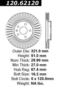 CEB-120-62120, Centric Premium Brake Rotors 120.62120 in UAE, Dubai. Condition - new. Price 240 AED. Photo, seller contacts | AUTO.AE