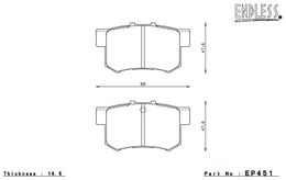 EP451MA45B, ENDLESS EP451MA45B Rear brake pads HONDA S2000 (00-09) in UAE, Dubai. Condition - new. Price 1,900 AED. Photo, seller contacts | AUTO.AE