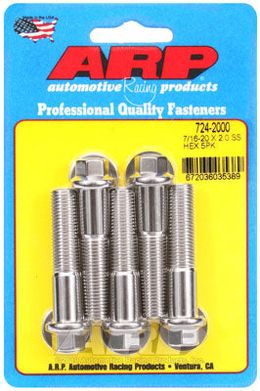 724-2000, ARP 724-2000 SAE Bolt Kit 7/16-20 x 2.000 hex SS bolts в ОАЭ, Дубай. Состояние - новое. Цена 270 AED. Фото, контакты продавца | AUTO.AE