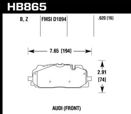 HB865B.620, HAWK HB865B.620 Front brake pads Street HPS 5.0 AUDI RS4, RS5, A4 B9, A5 F53, Q5 FYB, Q7 4MB, (Akebono) في الإمارات, دبي. Condition - new. Price 950 AED. Photo, seller contacts | AUTO.AE