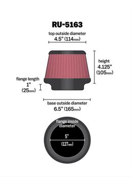 KNN-RU-5163, K&N Universal Performance Air Filters RU-5163 في الإمارات, دبي. Condition - new. Price 270 AED. Photo, seller contacts | AUTO.AE