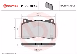 BBO-P09004E, Brembo Low-Met Brake Pads for 2012-2021 S - P09004E в ОАЭ, Дубай. Состояние - новое. Цена 330 AED. Фото, контакты продавца | AUTO.AE