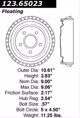 CEB-123-65023, Centric C-Tek Standard Brake Drums 123.65023 в ОАЭ, Дубай. Состояние - новое. Цена 180 AED. Фото, контакты продавца | AUTO.AE