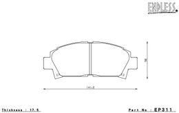 EP311SSY, ENDLESS EP311SSY Front brake pads TOYOTA Celica ST202 (3S-GE) في الإمارات, دبي. Condition - new. Price 830 AED. Photo, seller contacts | AUTO.AE
