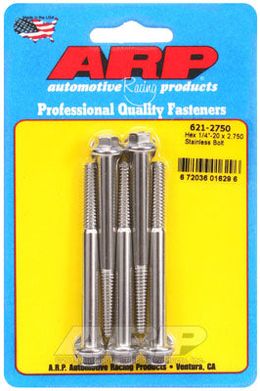 621-2750, ARP 621-2750 SAE Bolt Kit 1/4-20 x 2.750 hex SS bolts в ОАЭ, Дубай. Состояние - новое. Цена 210 AED. Фото, контакты продавца | AUTO.AE