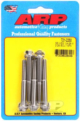 721-2250, ARP 721-2250 SAE Bolt Kit 1/4-28 x 2.250 hex SS bolts в ОАЭ, Дубай. Состояние - новое. Цена 210 AED. Фото, контакты продавца | AUTO.AE