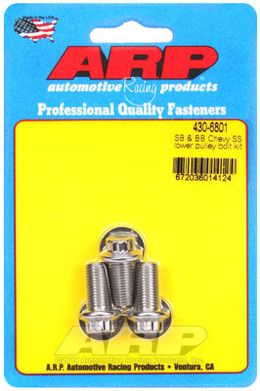 430-6801, ARP 430-6801 Lower Pulley Bolt Kit for Chevrolet Small Block. Big Block. 3-piece. 12pt in UAE, Dubai. Condition - new. Price 180 AED. Photo, seller contacts | AUTO.AE