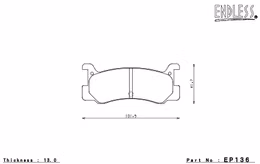 EP136SSY, ENDLESS EP136SSY Rear brake pads MAZDA Familia/MAZDA 323 في الإمارات, دبي. Condition - new. Price 830 AED. Photo, seller contacts | AUTO.AE