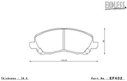 EP402MA45B, ENDLESS EP402MA45B Front brake pads MITSUBISHI LANCER Ralliart/OUTLANDER/ECLIPSE 3000 في الإمارات, دبي. Condition - new. Price 1,900 AED. Photo, seller contacts | AUTO.AE