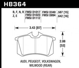 HB364B.587, HAWK HB364B.587 Brake Pads HPS 5.0 Rear VW Golf GTI 1.8T,/AUDI TT, S8 2002-205 in UAE, Dubai. Condition - new. Price 770 AED. Photo, seller contacts | AUTO.AE