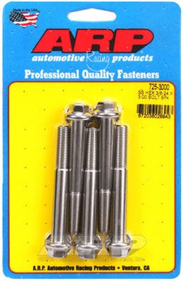 725-3000, ARP 725-3000 SAE Bolt Kit 3/8-24 x 3.000 hex 7/16 wrenching SS bolts в ОАЭ, Дубай. Состояние - новое. Цена 260 AED. Фото, контакты продавца | AUTO.AE