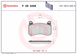 BBO-P09029E, Brembo Low-Met Brake Pads for 2017-2024 3, 2020-2024 Y - P09029E в ОАЭ, Дубай. Состояние - новое. Цена 430 AED. Фото, контакты продавца | AUTO.AE