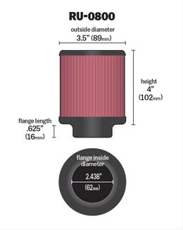KNN-RU-0800, K&N Universal Performance Air Filters RU-0800 в ОАЭ, Дубай. Состояние - новое. Цена ⁦220 AED⁩. Фото, контакты продавца | AUTO.AE