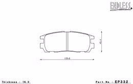 EP332SSY, ENDLESS EP332SSY Rear brake pads ACURA SLX 96-99 in UAE, Dubai. Condition - new. Price 830 AED. Photo, seller contacts | AUTO.AE