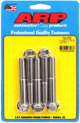 724-2750, ARP 724-2750 SAE Bolt Kit 7/16-20 x 2.750 hex SS bolts в ОАЭ, Дубай. Состояние - новое. Цена 280 AED. Фото, контакты продавца | AUTO.AE