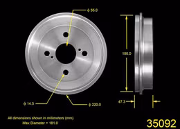 BEN-PDR0750, Bendix Brakes Brake Drums for 2000-2005 ECHO - PDR0750 في الإمارات, دبي. Condition - new. Price 150 AED. Photo, seller contacts | AUTO.AE
