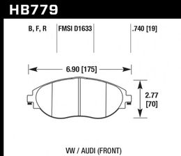 HB779F.740, HAWK HB779F.740 Brake Pads HPS Front AUDI S3 2015-2019/VW Golf R 2015+/GTI Sport 2017+ في الإمارات, دبي. Condition - new. Price 980 AED. Photo, seller contacts | AUTO.AE