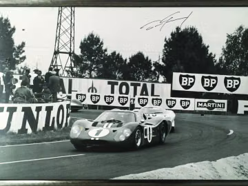 Dan Gurney with Ford GT40 Mk IV, Le Mans 1967, Signed Photograph
