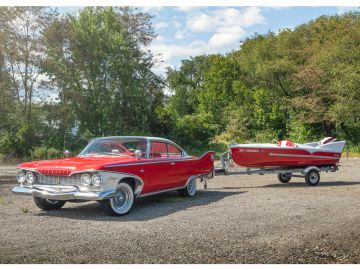 Plymouth Fury Two-Door Hardtop with 1957 Herter's Boat, 1960