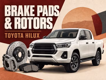 When should brake pads and rotors be replaced on a Toyota Hilux?