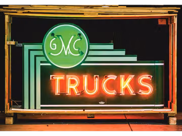GMC Trucks Neon Signs Mounted Back-To-Back