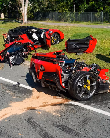 Ferrari SF90 Spider Destroyed, Driver Walks Away