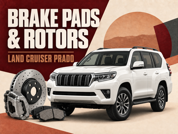 When should brake pads and rotors be replaced on a Toyota Land Cruiser Prado?