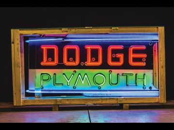 Dodge Plymouth Neon Signs Mounted Back-To-Back