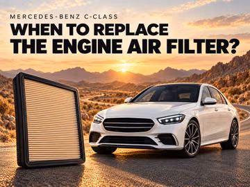When should you replace the Mercedes-Benz C‑Class engine air filter?