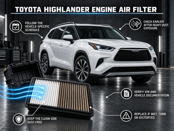 Toyota Highlander engine air filter inspection selection and replacement