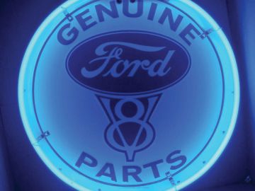 Ford V8 Genuine Parts Neon Sign (24" round)