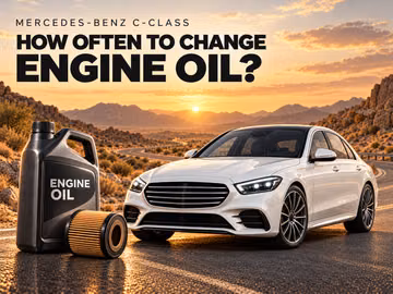 How often should you change the engine oil in a Mercedes-Benz C-Class?